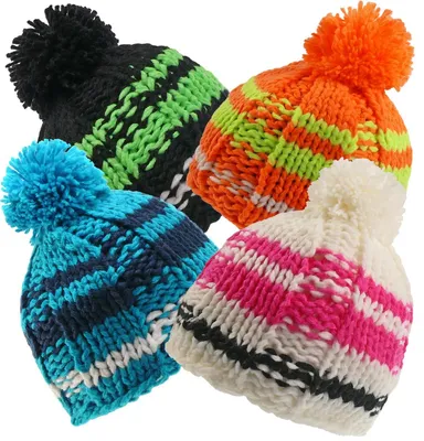 Produktbild von Grobgestrickte Mütze mit Bommel, Farben:neonorange