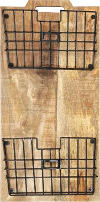 Productafbeelding van vidaXL Wandgemonteerde tijdschriftenhouder, 33x10x67 cm, ruw massief mangohout