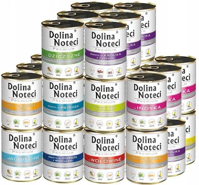 Zdjęcie produktu dla Mokra karma dla psa Dolina Noteci Premium MIX 9 smaków 20x800g