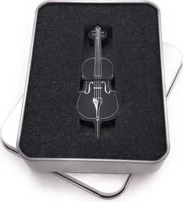 Produktbild von Onwomania Bass Cello Violine Geige in Schwarz USB Stick in Alu Geschenkbox 32 GB USB 3.0