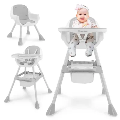 Immagine prodotto di Seggiolone pappa - 2 in 1 - Regolabile - Grigio - Da 6 mesi