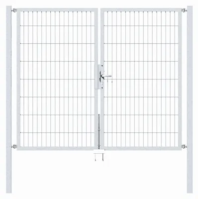 Immagine prodotto di Alberts 647872 Cancello doppio Flexo con accessori, zincato a caldo, larghezza 200 cm, altezza 200 cm