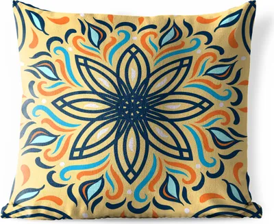 Produktbild von MuchoWow® Outdoor Kissen - Blume - Blätter - Schwarz - Gelb - 40x40 cm - Wetterfest - Lounge Kissen - Kopfkissen - Interieur - Polster mit Bild