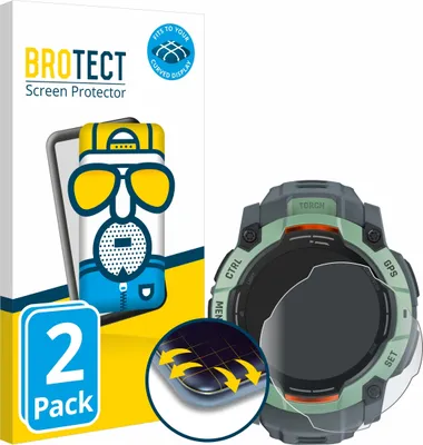 Produktbild von 2x BROTECT Fullscreen Schutzfolie für Garmin Instinct 3 AMOLED (50 mm) Displayschutz Folie Fullcover Matt Entspiegelungsfolie