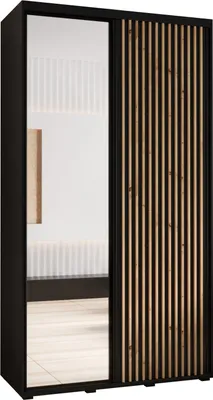 Produktbild von MEBLE KRYSPOL Sapporo 2 Schrank mit 2 Schiebetüren  - 205,2x130x45 cm - Schwarz Schwarz Artisan