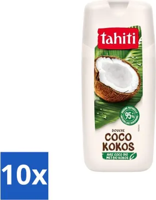Produktbild von Tahiti Duschgel – Bio-Kokosnuss – 100 % vegan – 300 ml - Vorteilspack - 10 Stücke