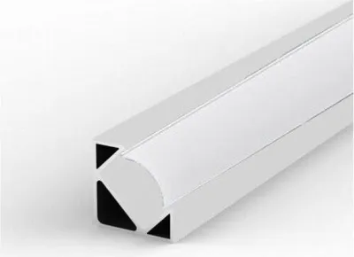 Produktbild von Aluminiumprofil Winkel 2m für LED-Streifen Abdeckung Opak Weiß