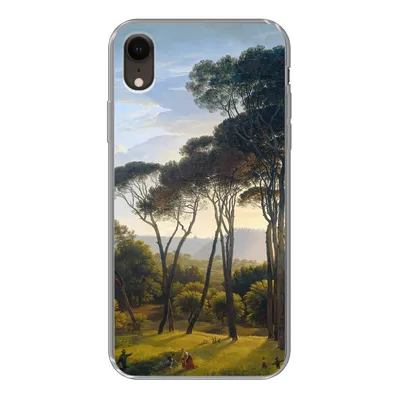Produktbild von MuchoWow® Handyhülle Schutzhülle Hülle für iPhone XR Italienische Landschaft mit Zirbelkiefer - Hendrik Voogd - Kunst Silikon Softcase Handy Hülle - Schutzdeckel