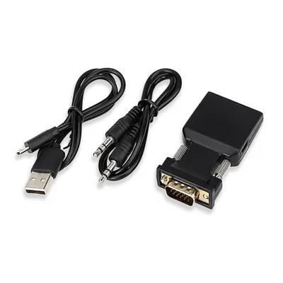 Immagine prodotto di Adattatore convertitore da VGA papà a HDMI mamma, con cavo audio, 1080P, spina d'oro