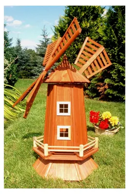 Produktbild von Windmühle aus Holz, imprägniert, kugelgelagert, 1,15 m