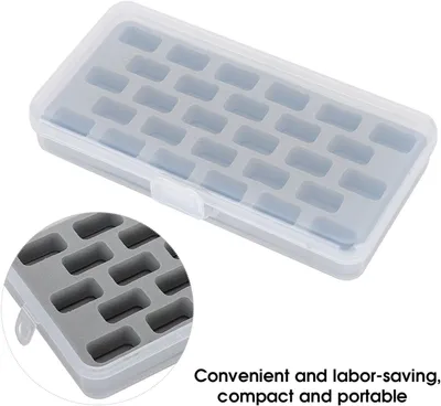 Imagen del producto de Caja de almacenamiento con 28 compartimentos, transparente, de plástico, para accesorios de costura