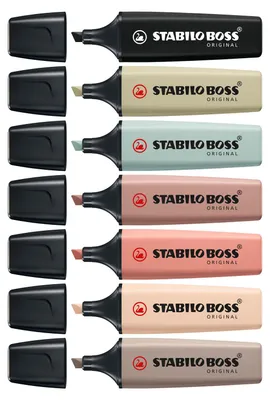 Immagine prodotto di STABILO BOSS NatureColors evidenziatore 6 pz Punta smussata Nero, Bronzo, Verde, Grigio, Verde chiaro
