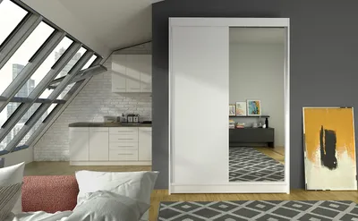 Obrázek produktu pro Moderní šatní skříň LINH 1 - šířka 120 cm, bílá