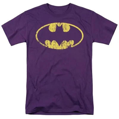 Image de T-shirt "Classique" Batman, pour hommes et femmes, coupe unie, modèle TV34978 (4XL), couleur violet