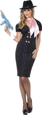 Imagen del producto de Smiffys - Vestido de disfraz para mujer, modelo "Novia de gánster", SM426 (Talla M) ()