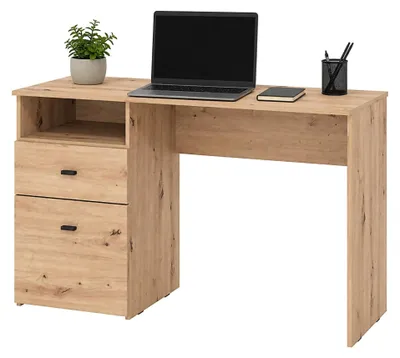 Produktbild von Frutal - Schreibtisch, 127x51x77h cm Eiche Braun Knoten, 2 Schubladen