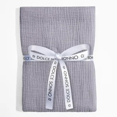 Produktbild von DOLCE SONNO Musselin Babydecke 110x110 – 100% Baumwolle – Musselinwindel – Baby Wickeltuch – Grey