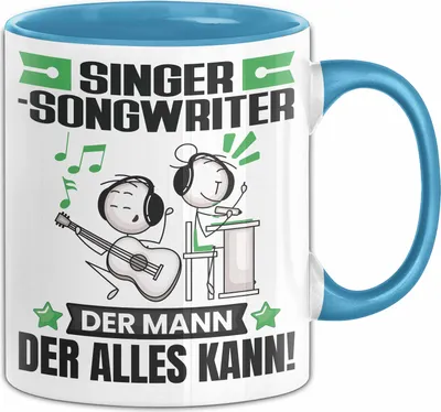 Produktbild von Singer-Songwriter Tasse Geschenk für Singer-Songwriter Der Mann Der Alles Kann Geschenkidee zum Geburtstag (Blau)