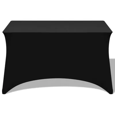 Zdjęcie produktu dla vidaXL Rozciągliwy pokrowiec na stół 2 szt. 120 x 60,5 x 74 cm Czarny