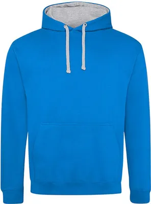 Produktbild von Just Hoods JH003 | Varsity Herren Hoodie / Kaputzenpullover - Farbe: Sapphire Blue/Heather Grey - Größe: XL
