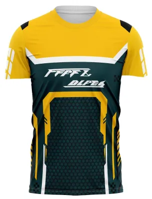 Obrázek produktu pro Tričko Fietsshirt s krátkým rukávem – prodyšné a rychle schnoucí – žluté, barva B – velikost XXL