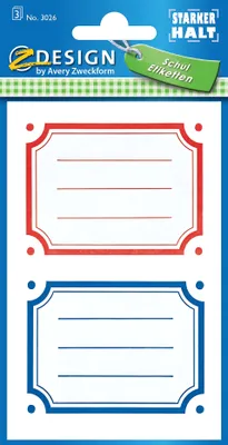 Produktbild von Zweckform 3026 12ST Buchschild rot blauer Rand