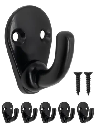 Garderobenhaken-Set, 5 Stück, Eisen, schwarz, Vintage-Design