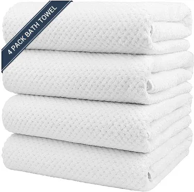 Immagine prodotto di Set di 4 asciugamani da bagno in microfibra Unyqoos® Ultrazarte, ad asciugatura rapida, altamente assorbenti, ideali per il corpo e lo sport