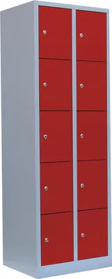 Produktbild von Schließfachschrank Wertfachschrank Fächerschrank Spind 10Fächer grau/rot 520524