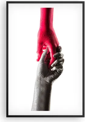 Produktbild von Gerahmtes Poster - Schwarzer Rahmen - Hilfe Hände Symbol - 61x91,5 cm - Wand Bild - Wanddeko - Wandbilder - Kunstposter - Wandposter - Bilderrahmen - Bilder - Kunstdruck - P2BPA61x91-4483
