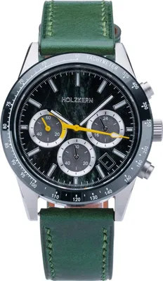Produktbild von Holzkern Herrenarmbanduhr Titan Neverrest Katzenauge/Grün