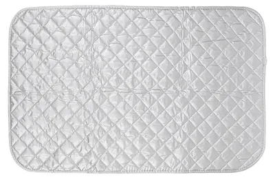 Obrázok produktu pre Žehliaca podložka – Odolná voči teplu – Skladacia – Prenosná – Bavlna – 85 x 48 cm – Vhodná na stôl a rovné povrchy – Žehliaca podložka