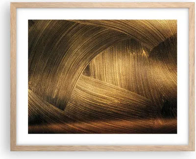 Produktbild von Gerahmtes Poster - Rahmen in heller Eiche - Abstraktion Gold Textur - 50x40 cm - Wand Bild - Wanddeko - Wandbilder - Kunstposter - Wandposter - Bilderrahmen - Bilder - Kunstdruck - P2NAA50x40-4477