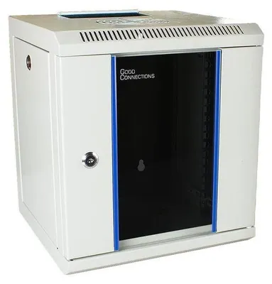 Produktbild von Alcasa GC-R0100, Wandmontiertes Regal, 6U, Sperrschloss, Verbessertes Kabelmanagement, Grau