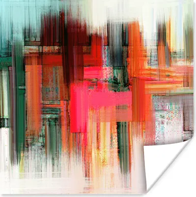 Produktbild von MuchoWow® Poster Ölgemälde - Abstrakt 50x50 cm - Wohnzimmerdekoration