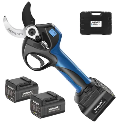 Image de Sécateur électrique, lame résistante, autonomie efficace, bleu, 3 piles