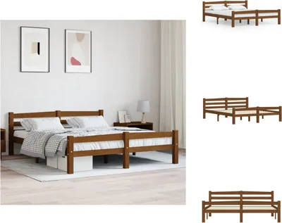Produktbild von vidaXL Massivholzbett Honigbraun Kiefer 160x200 cm - Betten & Bettgestelle