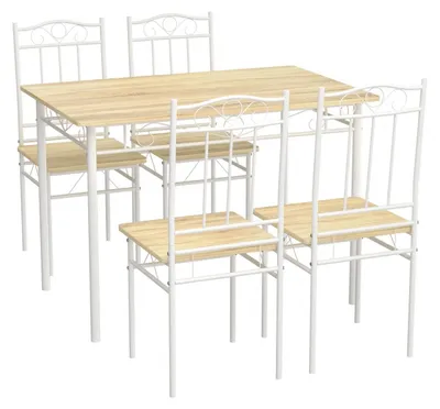 Obrázek produktu pro Kompletní jídelní set "Buche" – jídelní stůl s 4 židlemi, rozměry 109x69x75 cm