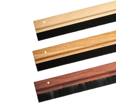 Produktbild von 1m Braun Türbodendichtung Bürstendichtung Dichtungsbürste Türbürste Türdichtung Mit Klebeband Hellbraun