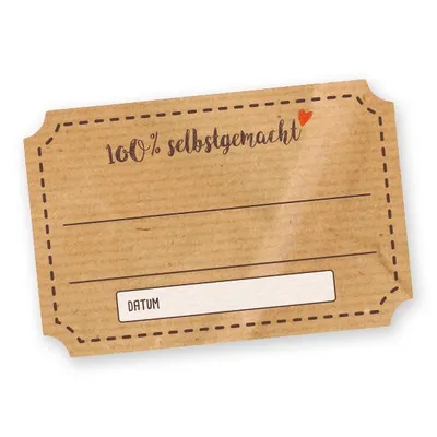 Produktbild von Itenga 10 x Marmeladenetikett "100% selbstgemacht" Sticker rechteckig 6x4cm