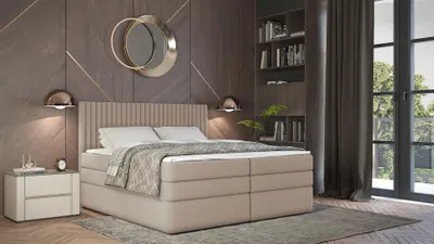 Obrázek produktu pro Boxspringová postel 180x200 LUMIRA 2 - béžová + topper