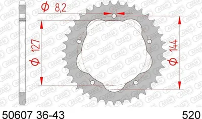 Immagine prodotto di Pignone DC AFAM in acciaio 520 - 41T PCD (nero) 50607-41| ID 127 LK 144 5 fori