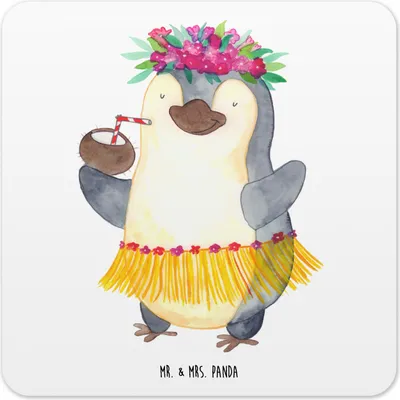 Produktbild von Mr. & Mrs. Panda Untersetzer für Gläser Pinguin Kokosnuss 15er Set - Weiß - Geschenk, Erholt, Getränkeuntersetzer, Coaster, Glas-Untersetzer, Hawaii, Urlaub