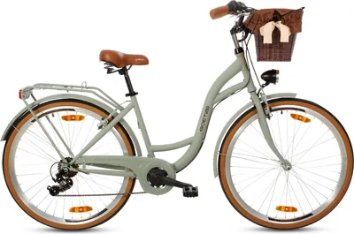 Produktbild von Goetze Citybike Mood 28 Zoll, 7-Gang Shimano, Tiefeinstieg, Damenfahrrad inkl. Rattan-Korb