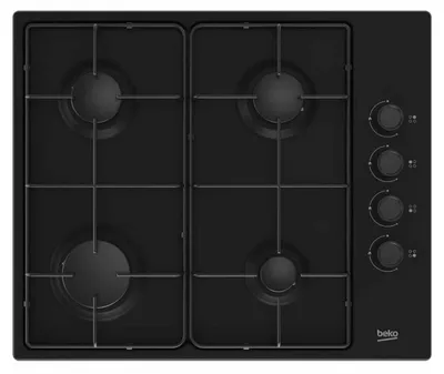 Immagine prodotto di Piano cottura a gas 61 cm 4 fuochi 7900 w nero Beko HIGG64123SB