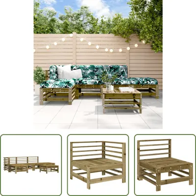 Produktbild von The Living Store 6-tlg. Garten-Lounge-Set Imprägniertes Kiefernholz