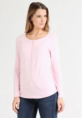 Produktbild von GIN TONIC Damen Langarm Shirt mit Knopfleiste, Größe:M, Farbe:Blau