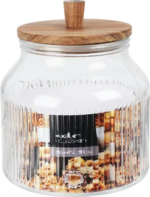 Produktbild von Excellent Houseware | Vorratsglas - 2200 ml - mit Holzdeckel - Luftdicht - Elegantes Design - Ideal für Küchen - Vorratsdosen