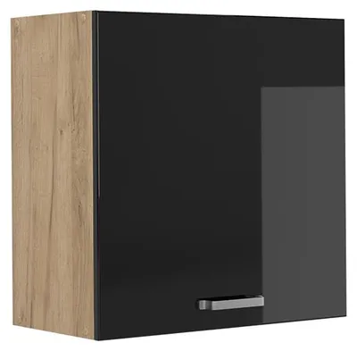 Produktbild von Hängeschrank Vicco R-Line Schwarz Hochglanz/Goldkraft Eiche 60 cm mit 1 Tür, Model 65814
