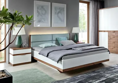 Obrázok produktu pre Spálňa Dizajnová posteľ 2x nočné stolíky Luxusný nábytok Kompletné
